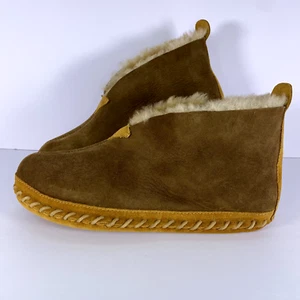 L.L. Bean Wicked Good Shearling Wildleder Mokassin Slipper 8M - Bild 1 von 8