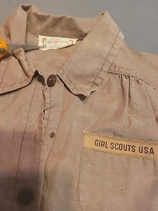 Vtg 40s 50s Girl Scouts Of America Uniform Dress 12" Waist Original Toddler 5T - Picture 1 of 15