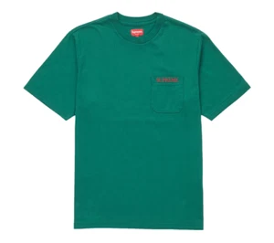 Supreme Embroidered Pocket Tee Green Medium FW18 BRAND NEW Deadstock - Picture 1 of 1