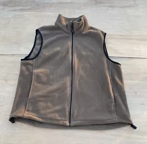 VINTAGE WOOLRICH originale outdoor wear smanicato pile gilet donna marrone TAGLIA L - Foto 1 di 6