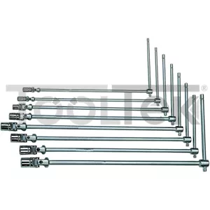 SET CHIAVI A T DOPPIO SNODO 10pz LUNGHE 8-19mm + 1/2"-3/8" SNODATE 45cm - Foto 1 di 5