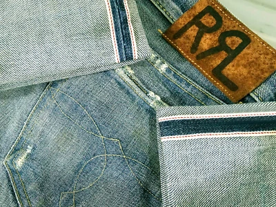 LO ÚLTIMO EE. UU. Hombres RRL DOBLE RL CORTE AJUSTADO RIBETE RECTO DISTRESS Jeans Denim 28 x32 Foto 1 de 4