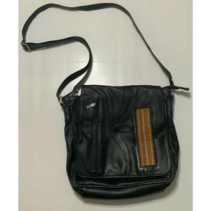 Jipi Womens Crossbody Handbag Purse Black Leather Inner Pockets Adjustable Strap - Picture 1 of 11