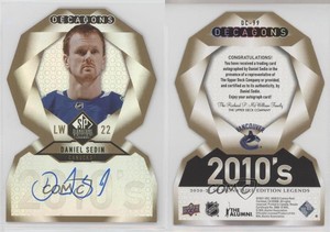 2020 Upper Deck SP Signature Edition Legends Decagons Gold Daniel Sedin Auto HOF