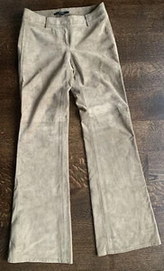 Theory Leather Suede Women Pants size 2. Tan color. 100% leather. - Picture 1 of 11