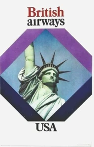Original vintage poster USA LIBERTY BRITISH AIRWAYS c.1970 - Picture 1 of 1