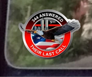 ProSticker 207.6 (One) 6" Never Forget 911 Last Call Firefighter Red Line Decal - Picture 1 of 1