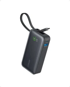 ANKER NANO 10K 30W POWER BANK WITH BUILT- IN USB-C CABLE (BLACK) - Picture 1 of 1
