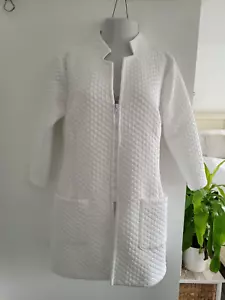 C&C California textured quilted polyester front zipper white coat size M/L - Picture 1 of 6