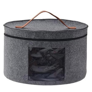 Large Round Hat Storage Box Foldable Felt Cowboy Beach Hat Travel Case Organizer