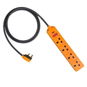 13Amp 4Gang Extension Lead | HeavyDuty Rubber Cable Tough Connectors + H/Shrink - Picture 1 of 9