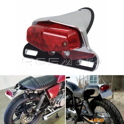 Conjunto de luces traseras LED estilo Lucas para motocicleta con soporte para Café Racer Foto 1 de 4