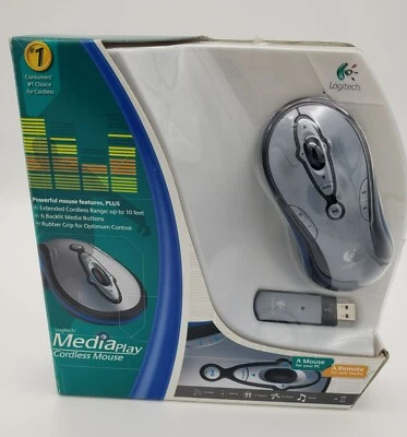 Logitech MediaPlay Cordless Mouse Blue 11 Buttons PC TESTED WORKS - Image 1 of 4