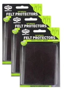 3 PACK - Cold Steel Felt Protectors Strip Brown 25 x 102mm - 6 Per Pack = 18 - Picture 1 of 2
