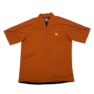 Canari Cycling Jersey Mens Size L Orange Short Sleeve 1/4 Zip Mock Neck Atheltic - Picture 1 of 7