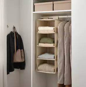 IKEA RÅGODLING Hanging Storage W 4 Compartments, 36x45x92 cm, Textile Beige - Picture 1 of 8