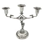 Christian Catholic Sacred Crucifix Table Stand Candlestick with Handle Metal