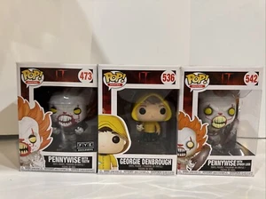 Funko Pop!#473 #536 #542: IT Pennywise with Teeth Georgie Pennywise With Spider - Picture 1 of 6