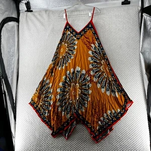 Jealous Tomato Romper You Found My Heart Boho Hanky Sleeveless Casual Orange M - Picture 1 of 6