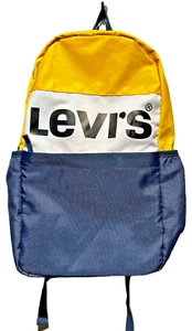 Levi's Backpack - Yellow/White/Navy Blue Nylon 18 x 12 x 6 inches - Picture 1 of 10