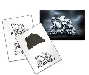 AS-149 skull heap step by step stencil template acrylic airbrush spray wall pain - Picture 1 of 5