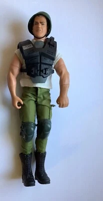 Vintage 1992 Hasbro GI Joe Scar on Face Figura de Ação Militar Roupas Botas - Imagem 1 de 4
