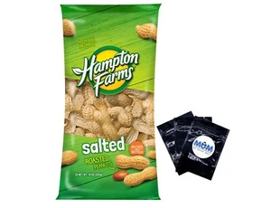 Peanuts in Shell Roasted and Salted - (1 Pack) 10 oz Bag - Hampton Farms Salted - Picture 1 of 9