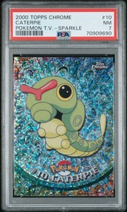 2000 Topps Chrome Sparkle Caterpie #10 PSA 7