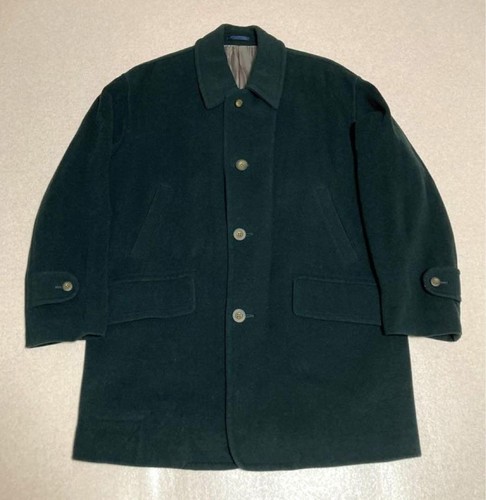 Cappotto Burberry vintage Balmacaan nylon verde scuro da uomo taglia US L autentico