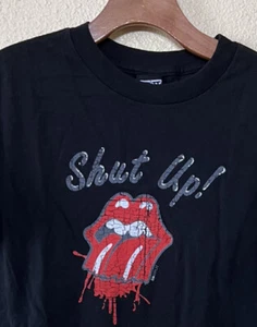 Vintage 90s Y2K Split Skate shut up Rolling stones T Shirt size M - Picture 1 of 7