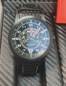 FERRARI WATCH FE-11-IPB-CP-YL MEN SWISS MADE CHRONO BLACK STEEL - Picture 1 of 4