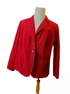 Sz 16 W Talbots Blazer Jacket Women's Burgundy Corduroy Lined Long Sleeve New - Picture 1 of 8