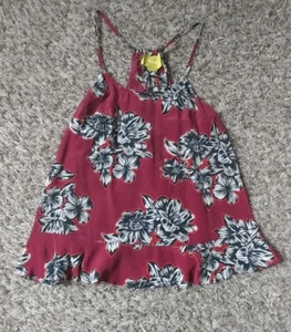 Anthropologie Maeve Women's Red Floral Silk Tank Top Blouse Size 2 Open Back - Picture 1 of 4