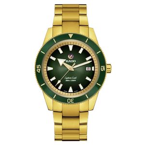 New Rado Captain Cook Automatic Stainless Steel Green Dial Men's Watch R32136323 - Foto 1 di 5