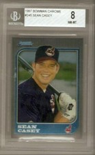 BGS 8 1997 BOWMAN CHROME ROOKIE 245 SEAN CASEY CLEVELAND INDIANS CINCINNATI REDS