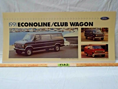 Letrero/póster de sala de exposición del concesionario Ford Econoline E250 E350 Club Wagon XLT furgoneta 91 Foto 1 de 4