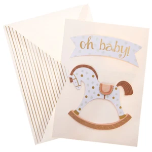 Tarjeta de felicitación para baby shower - ¡Oh baby! - Hecho a mano - Imagen 1 de 3