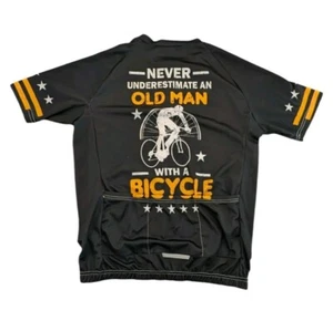 "Never Underestimate An Old Man With A Bicycle" Cycling Jersey XL, Full Zip - Picture 1 of 3