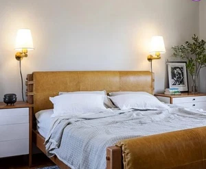 Gold Plug in Wall Sconces Set of Two, Brass Wall Sconce Lights Plug In - Picture 1 of 3