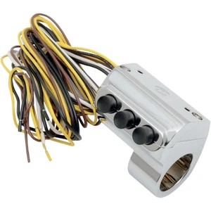 Chrome Left-Side Three-Button Cable Clutch Switch Assembly 0062-2035-CH - Bild 1 von 3