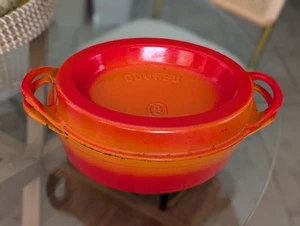 Vintage Cousantes Le Creuset 6 Gusseisen Dutch Oven in Flame Orange - Bild 1 von 16