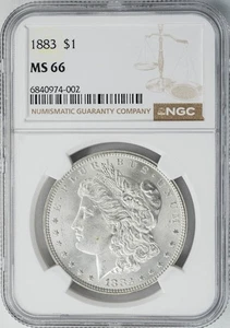 1883 Morgan Silver Dollar $ MS66 NGC 949861-6 - Picture 1 of 5