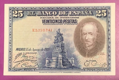 1928  25 pesetas Spain  lot # 132 - Image 1 of 4