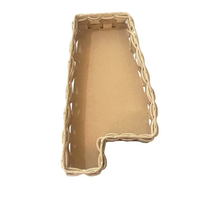 State of Alabama Shaped Woven Wicker Tray 13" x 7" Natural Wood - Image 1 of 4