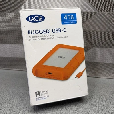 LaCie Rugged USB-C 4TB External 2.5" Orange Hard Drive (STFR4000800) - Image 1 of 2