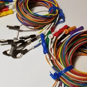 10-20 Leads 19-channel With Labels Qty 21 AND Dry/Wet Electrodes - Picture 1 of 2