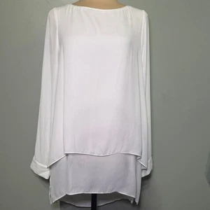 Blusa Blusa Camisa Blusa Top Túnica Cambio Manga Larga Mercado Negro Casa Blanca WHBM 4 - Imagen 1 de 14