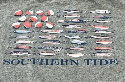 Camiseta Southern Tide bolso peito tema pesca curta tamanho adulto XXL - Imagem 1 de 4