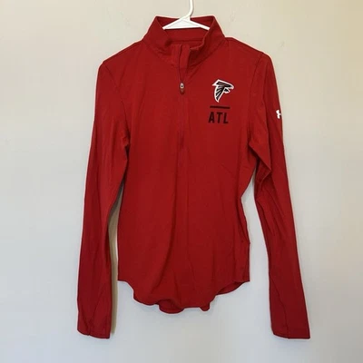 Atlanta Falcons NFL Pullover Womens Small Red 1/4 Zip Combine Authentic UA - Image 1 of 4