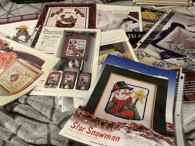 Lot Of Cross Stitch Patterns. Magazine And Book Pages. Preowned - Image 1 of 4